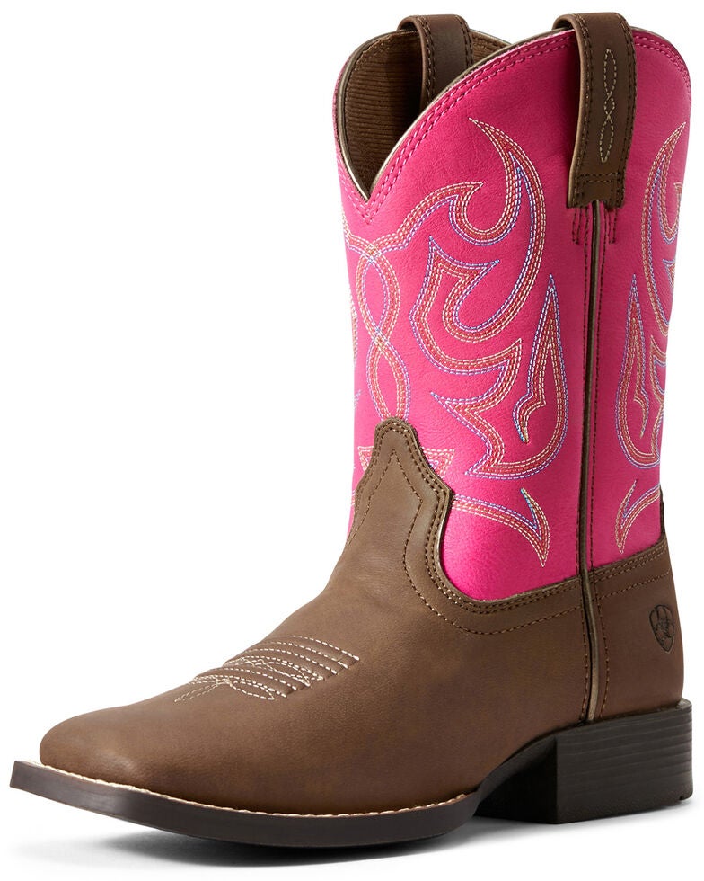Ariat Youth Girls Sport Champ Western Boots Wide Square Toe Sheplers