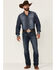 Cinch Men's Ian Dark Stonewash Stretch Slim Bootcut Jeans , Indigo, hi-res