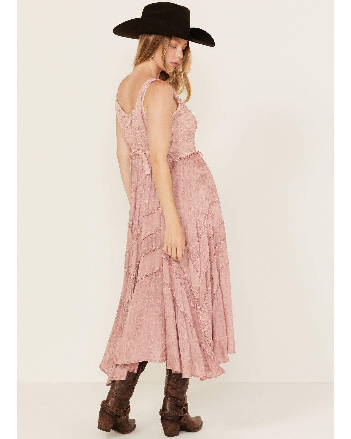 Image #4 - Scully Women's Lace-Up Jacquard Midi Dress, Mauve, hi-res