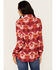 Image #4 - Roper Women's Southwestern Print Long Sleeve Pearl Snap Blouse, Red, hi-res