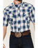 Image #3 - Roper Men's West Made Plaid Print Short Sleeve Snap Western Shirt, Blue, hi-res