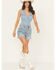 Image #1 - Rolla's X AC/DC Women's Medium Wash High Rise Studded Mirage Cut-Off Denim Shorts, Medium Wash, hi-res