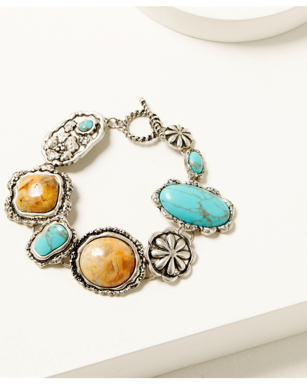 Shyanne Women's Rodeo Sunset Multi-Concho Bracelet, Turquoise, hi-res