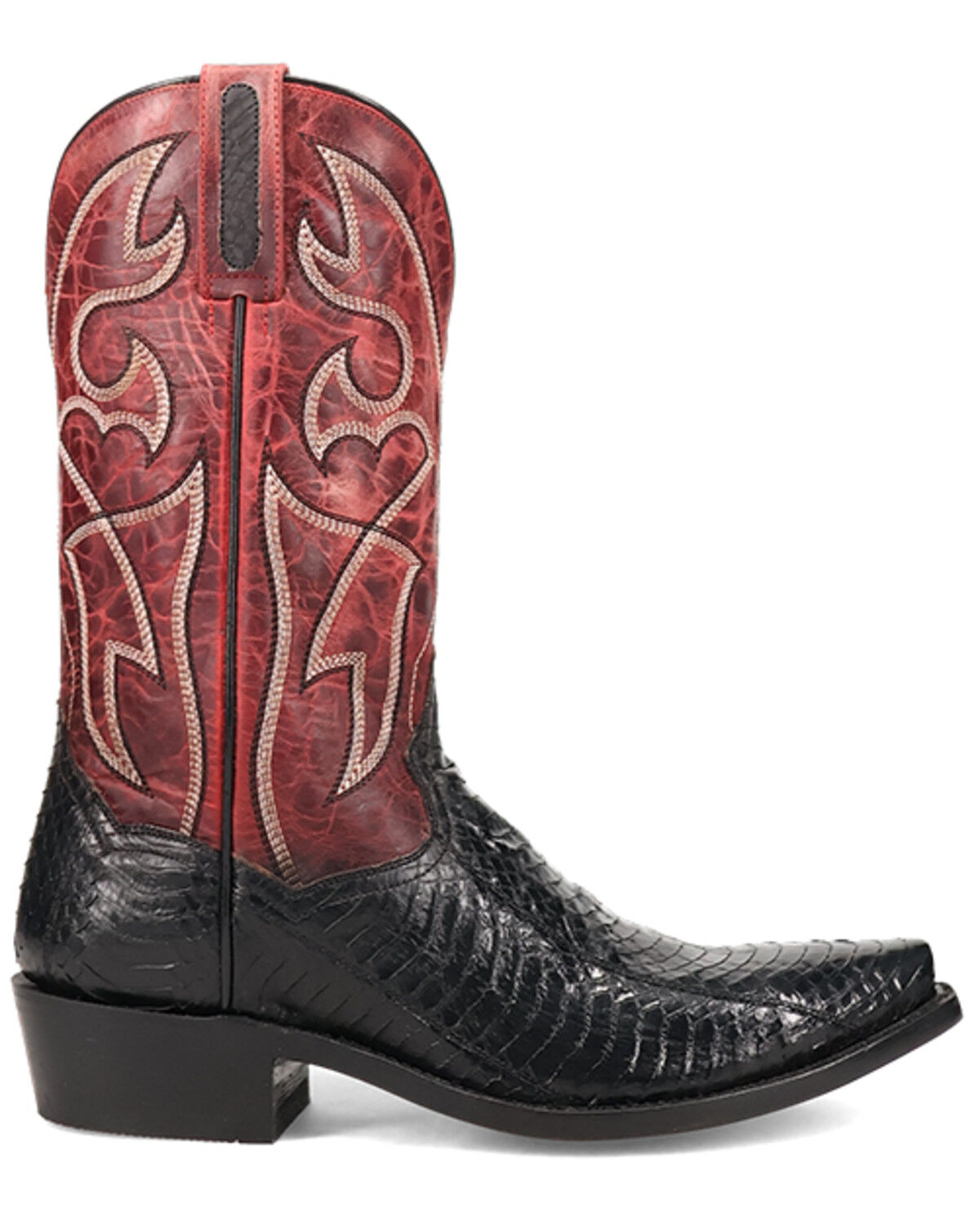 Image #2 - Dan Post Men's Exotic Snake Western Boots - Snip Toe, Black, hi-res