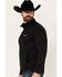 Image #2 - Cowboy Hardware Men's Cadet Stretch Zip Pullover, Black, hi-res