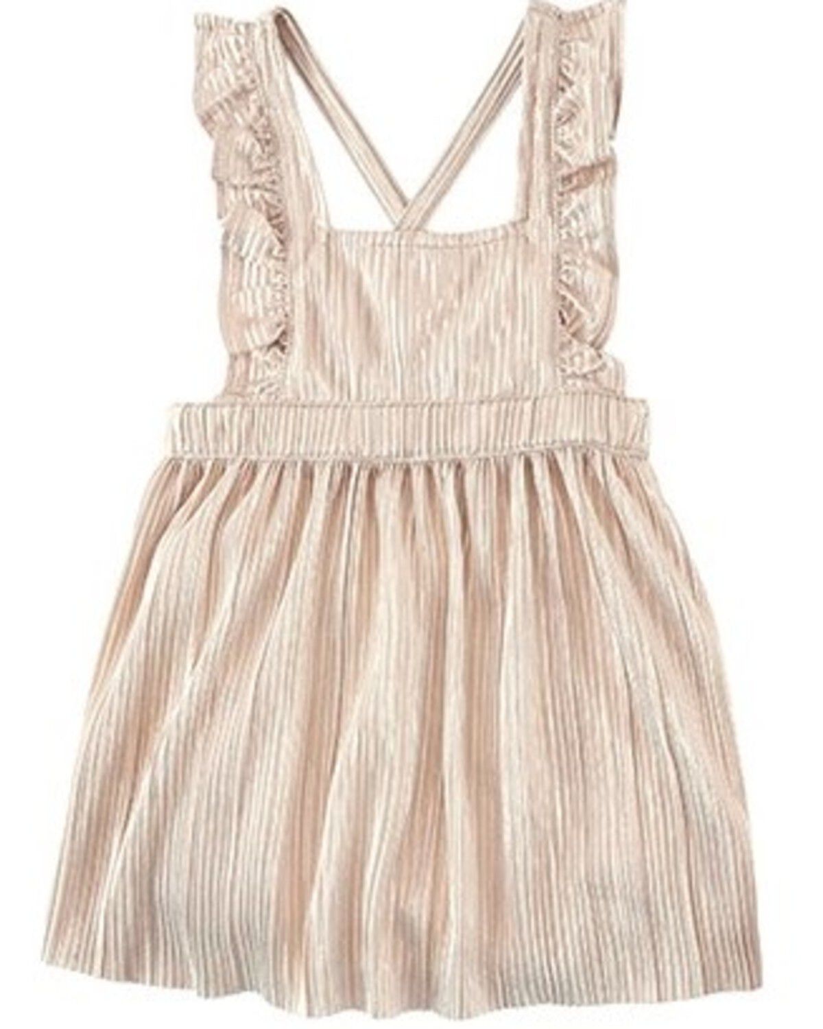Image #1 - Wrangler Infant Girls' Flutter Sleeve Dress, Rose, hi-res