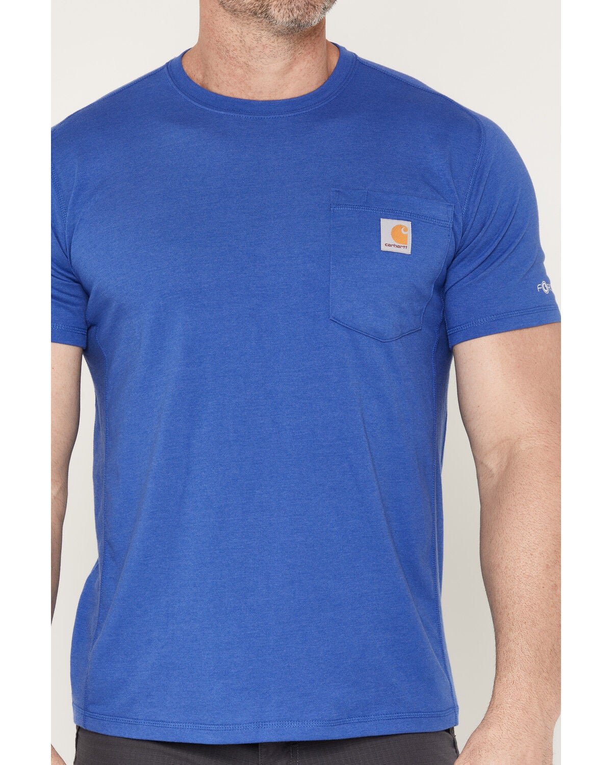 Image #3 - Carhartt Men's Force&reg; Relaxed Fit Short Sleeve Pocket T-Shirt, Blue, hi-res
