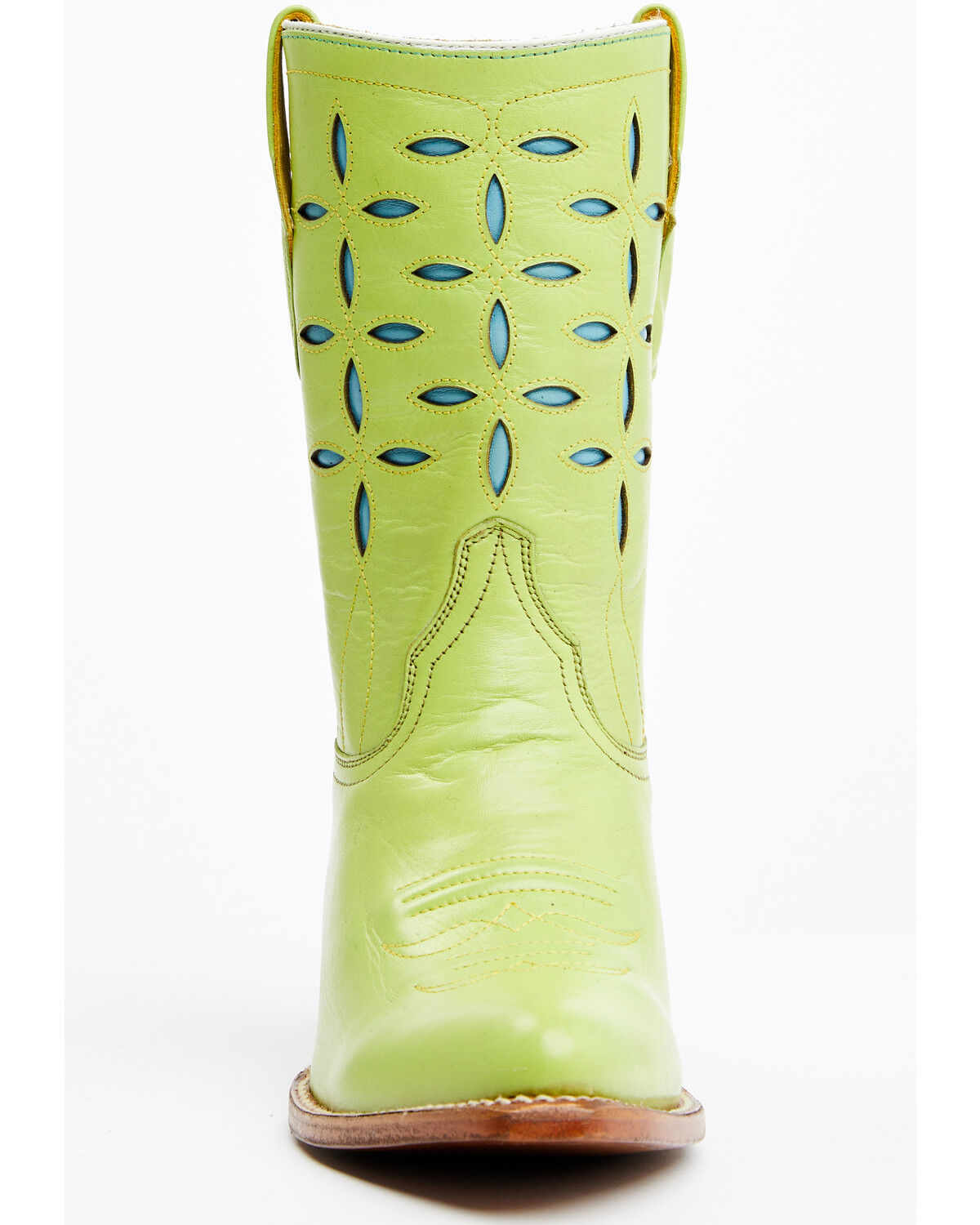 Image #4 - Planet Cowboy Women's Pee-Wee Ah Limon Leather Western Boot - Snip Toe, Green, hi-res