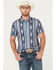 Rock & Roll Denim Men's Southwestern Print Short Sleeve Polo, Blue, hi-res