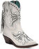Image #1 - Corral Women's Fringe Inlay Ankle Western Boots - Pointed Toe, White, hi-res