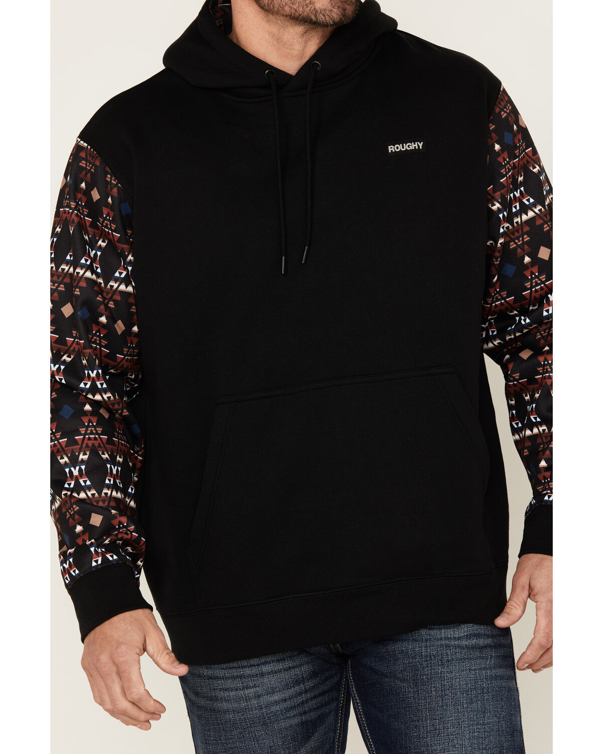 Image #3 - Hooey Men's Legendary Southwestern Sleeve Block Hooded Sweatshirt, Black, hi-res