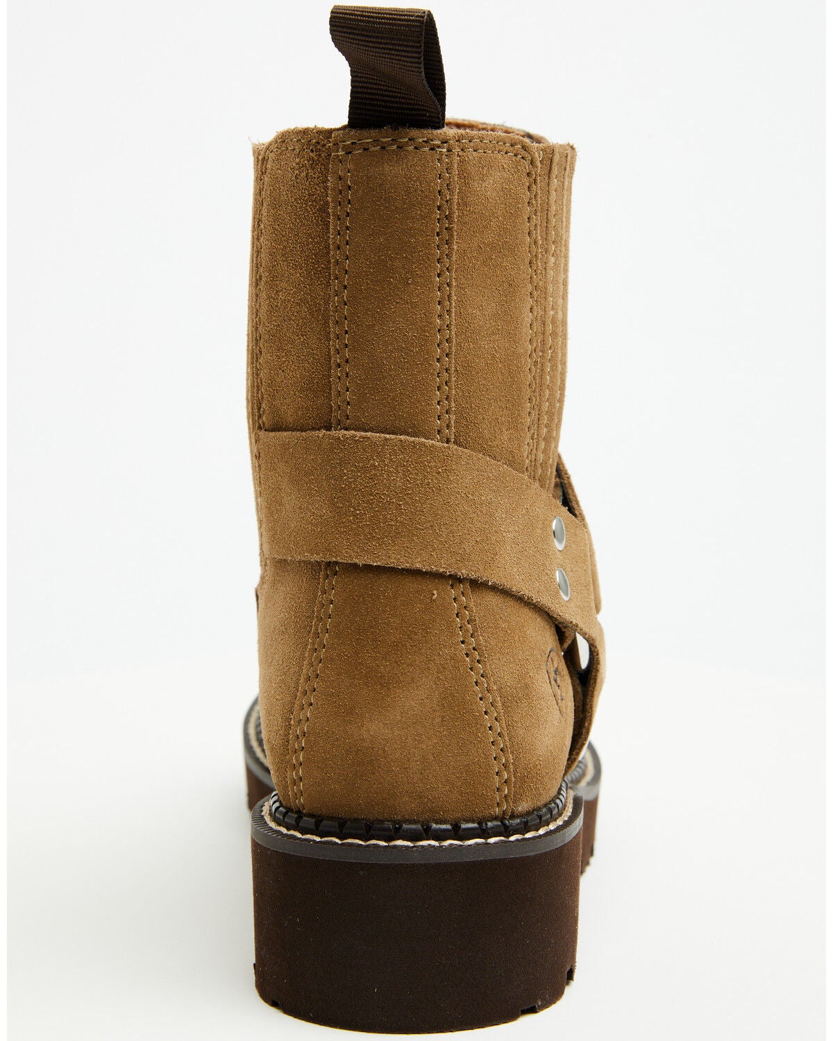 Image #5 - Ariat Women's Fatbaby Harness Suede Chelsea Boots - Round Toe, Tan, hi-res