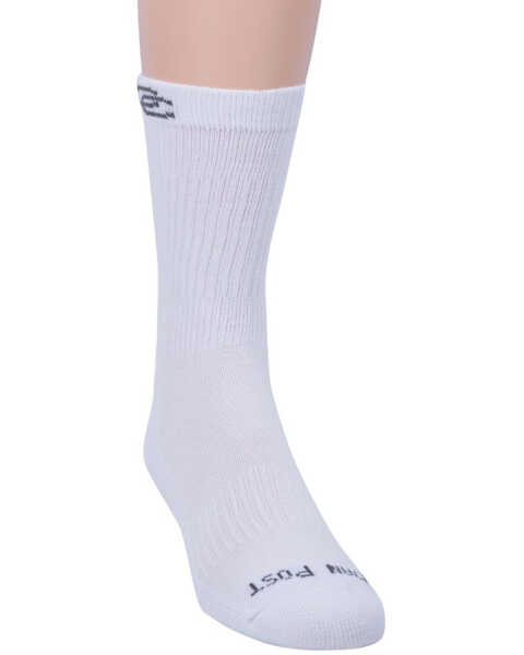 Image #1 - Dan Post Men's Lites Crew White Socks - Size 7 to 10, White, hi-res