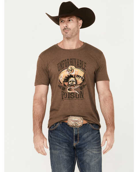 Image #1 - Moonshine Spirit Men's Unforgivable Poison Short Sleeve Graphic T-Shirt, Brown, hi-res