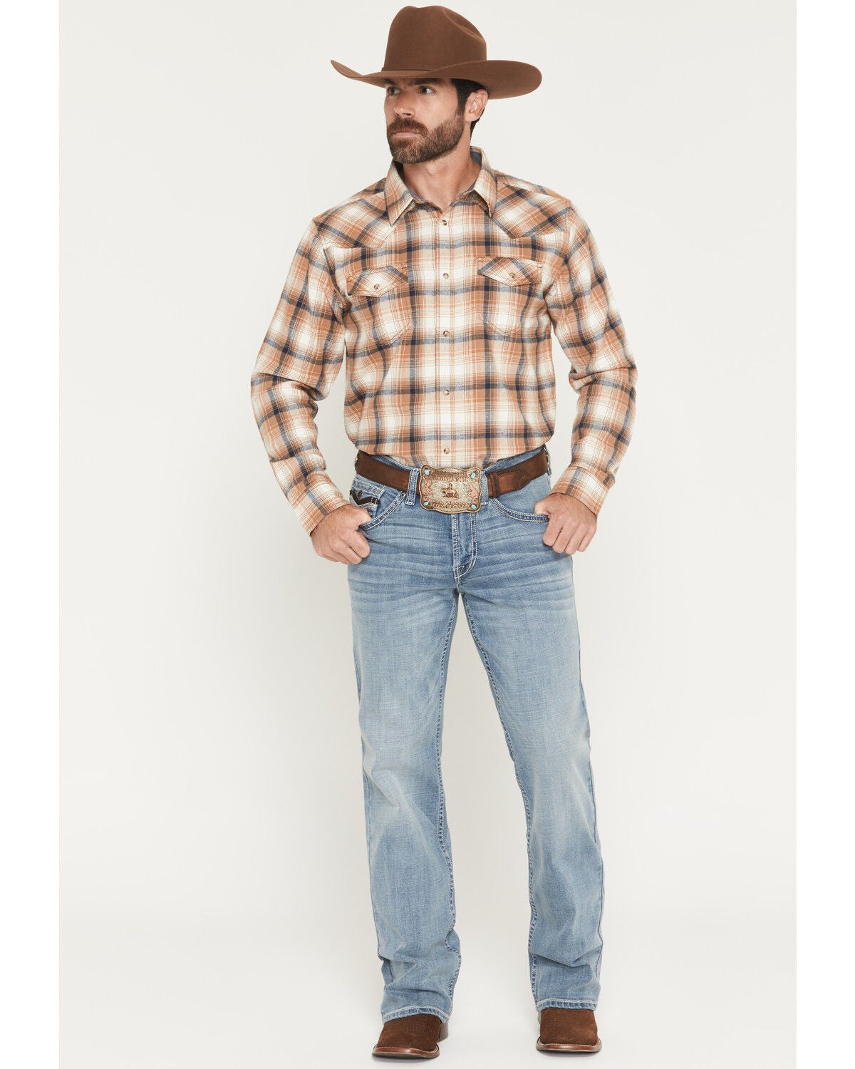 Cody James Men's Cooper Wash Duke Relaxed Bootcut Stretch Denim Jeans, Medium Wash, hi-res
