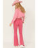 Image #3 - Cello Women's High Rise Stretch Super Flare Jeans , Pink, hi-res