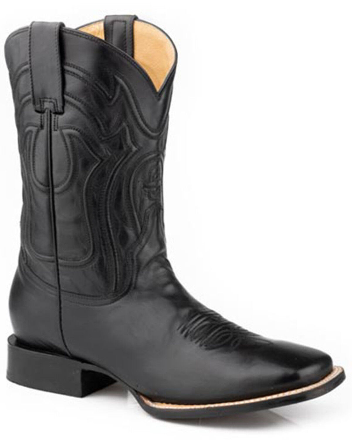 Image #1 - Stetson Men's Garrett Western Boots - Broad Square Toe, Black, hi-res