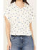 Wild Moss Women's Short Sleeve Embroidered Campshirt, White, hi-res