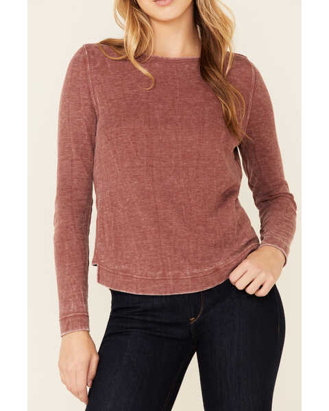 Image #3 - Shyanne Women's Solid Chocolate Long Sleeve Thermal Top , , hi-res