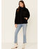 Image #2 - Very J Women's Sherpa Lined Corduroy Zip-Front Jacket, Black, hi-res