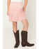 Image #2 - Shyanne Girls' Faux Suede Studded Fringe Mini Skirt, Pink, hi-res