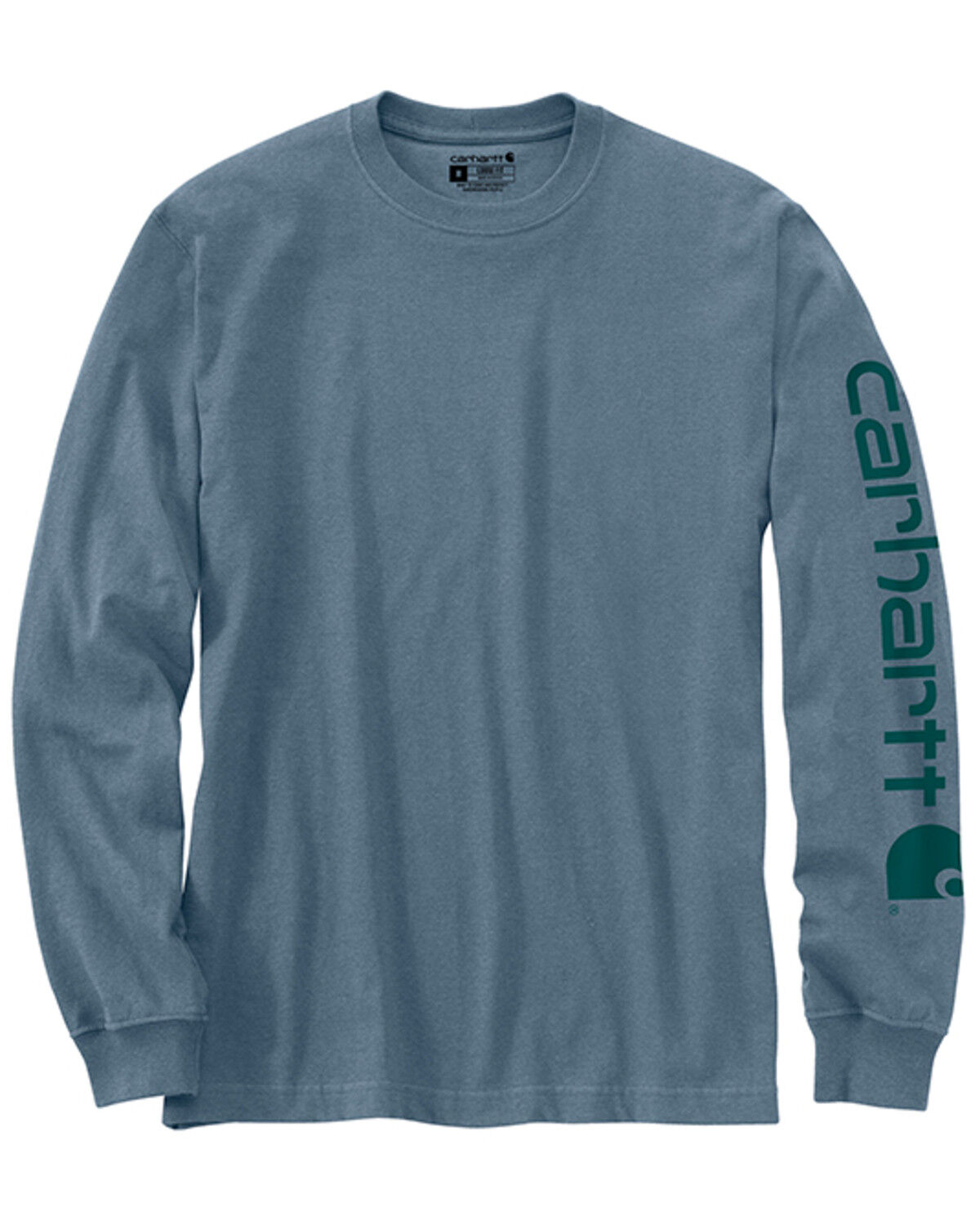 Image #2 - Carhartt Men's Loose Fit Heavyweight Long Sleeve Graphic T-Shirt, Light Blue, hi-res