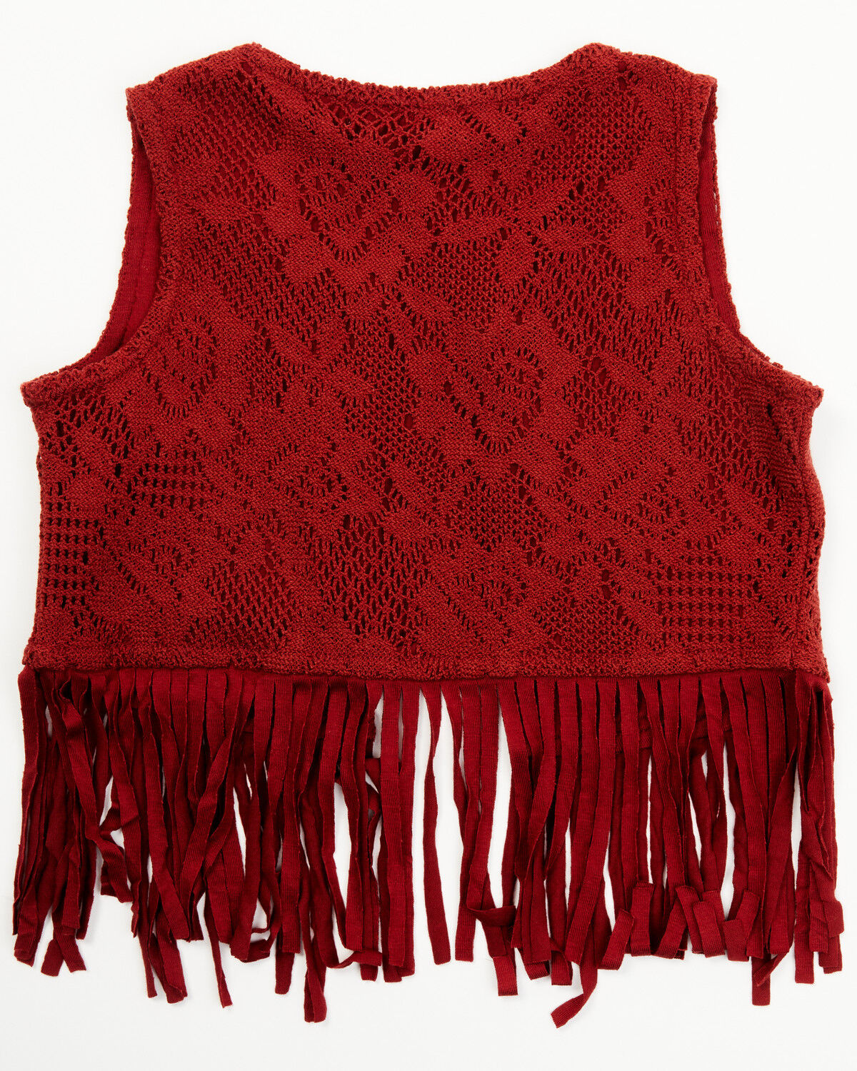 Image #3 - Shyanne Toddler Girls' Lace Fringe Vest, Brick Red, hi-res