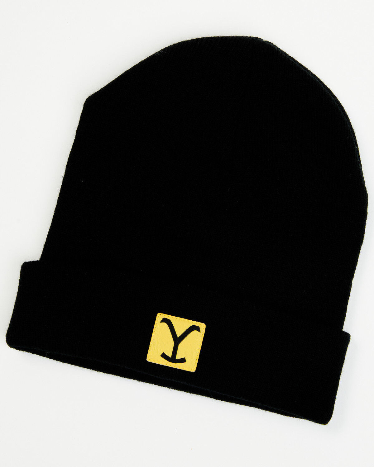 Image #1 - Paramount Network's Yellowstone Dutton Ranch Y Patch Work Beanie, Black, hi-res
