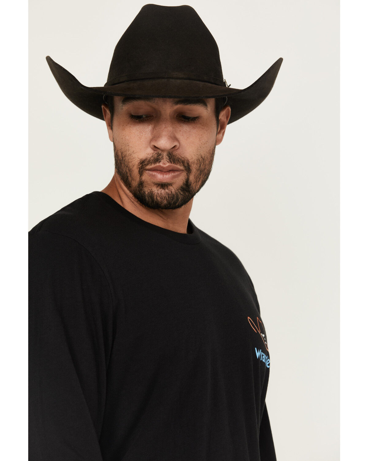 Image #3 - Wrangler Men's Long Live Cowboys Long Sleeve Graphic T-Shirt, Black, hi-res