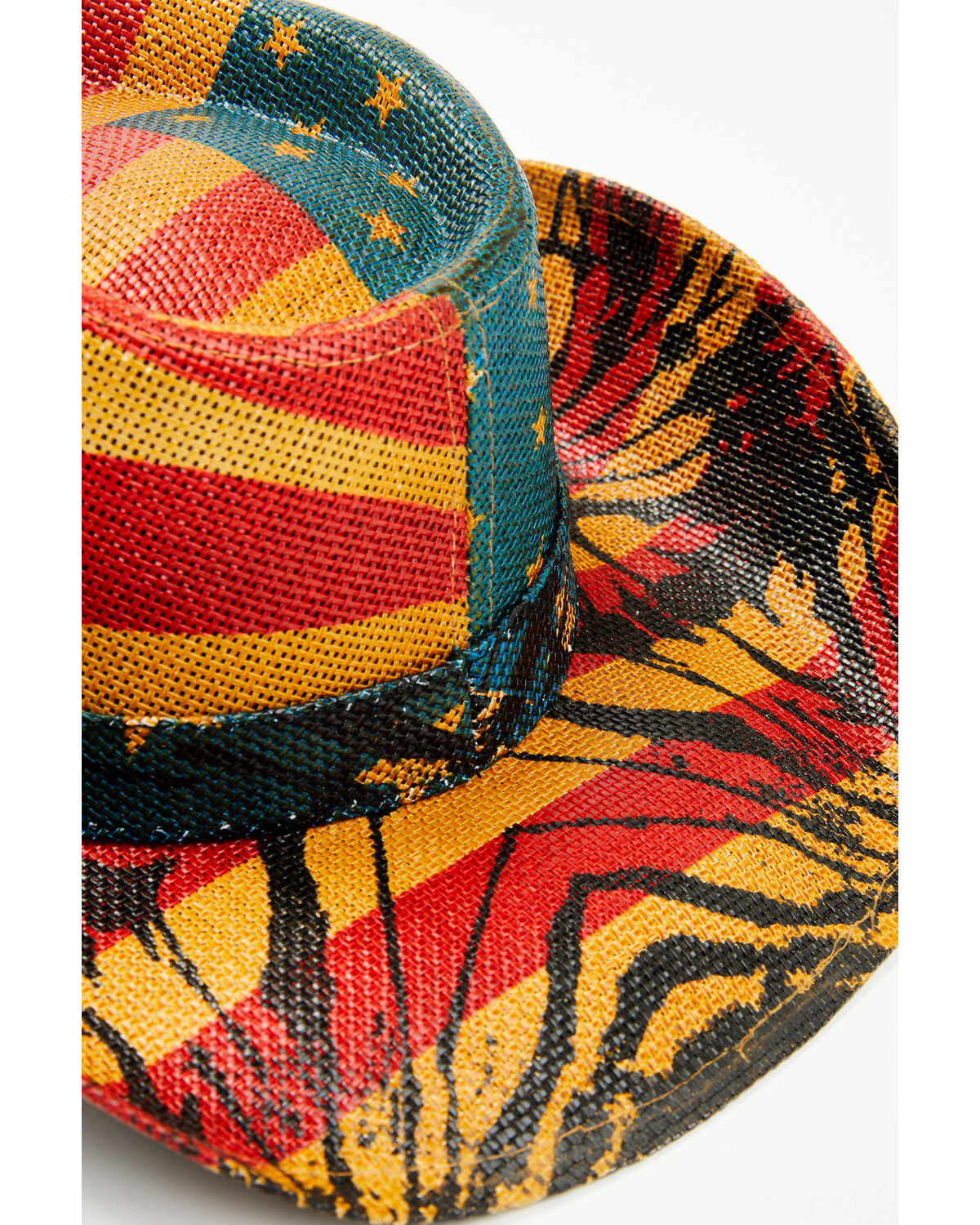 Image #3 - Cody James Men's 13 Stripes Straw Cowboy Hat, Red/white/blue, hi-res