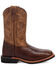 Image #2 - Dan Post Little Boys' Ostrich Print Western Boots - Broad Square Toe, Chocolate, hi-res