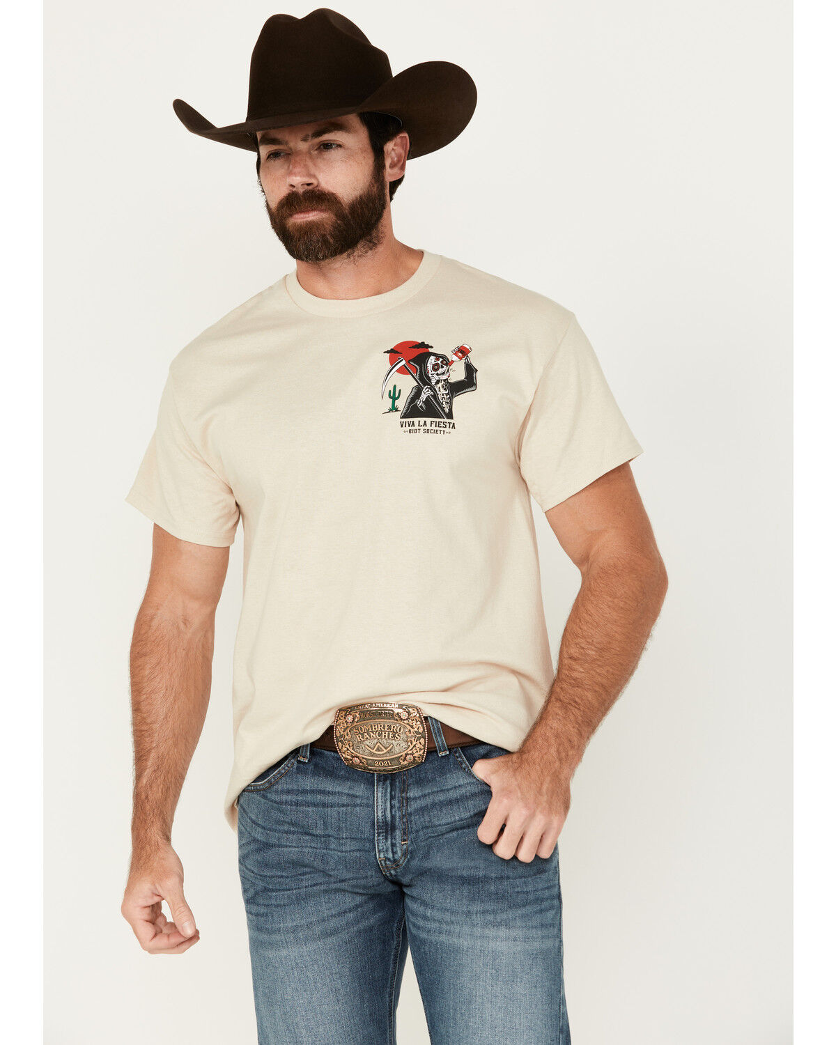 Image #2 - Riot Society Men's Drink And Repeat Short Sleeve Graphic T-Shirt, Tan, hi-res