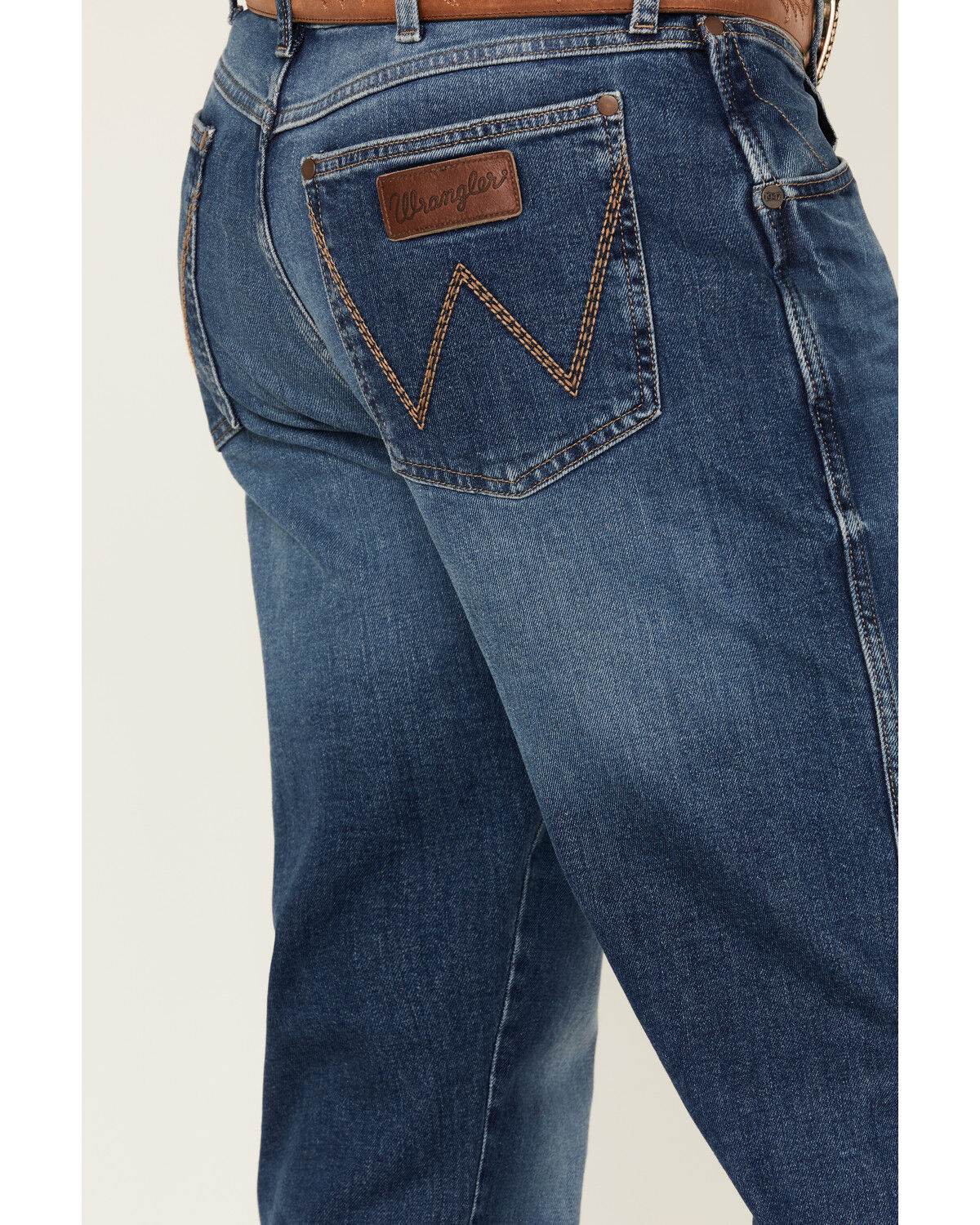 Image #4 - Wrangler Retro Men's Blakelee Medium Wash Slim Straight Stretch Denim Jeans - Tall, Medium Wash, hi-res