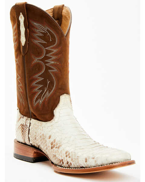 Image #1 - Cody James Men's Bone Python Exotic Western Boot - Broad Square Toe, Brown, hi-res