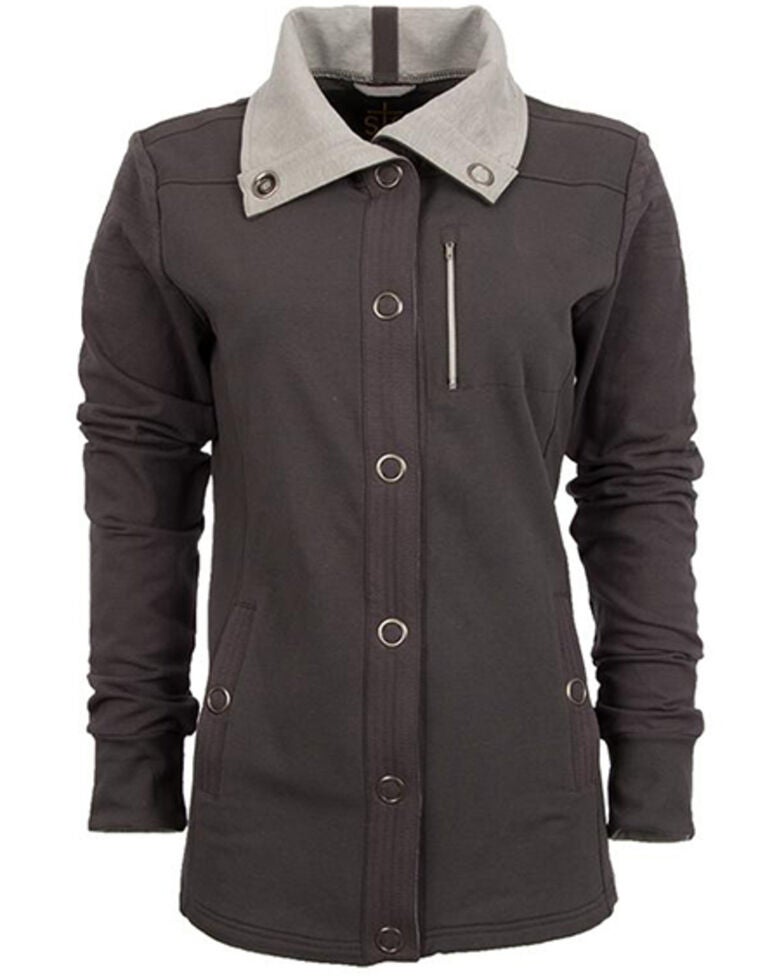 charcoal button up