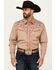 Image #1 - Rodeo Clothing Men's Embroidered Yoke Long Sleeve Snap Western Shirt, Tan, hi-res