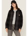 Image #1 - Carhartt Women's Rugged Flex&reg; Loose Fit Heavyweight Duck Long Sleeve Button-Down Shacket, Black, hi-res