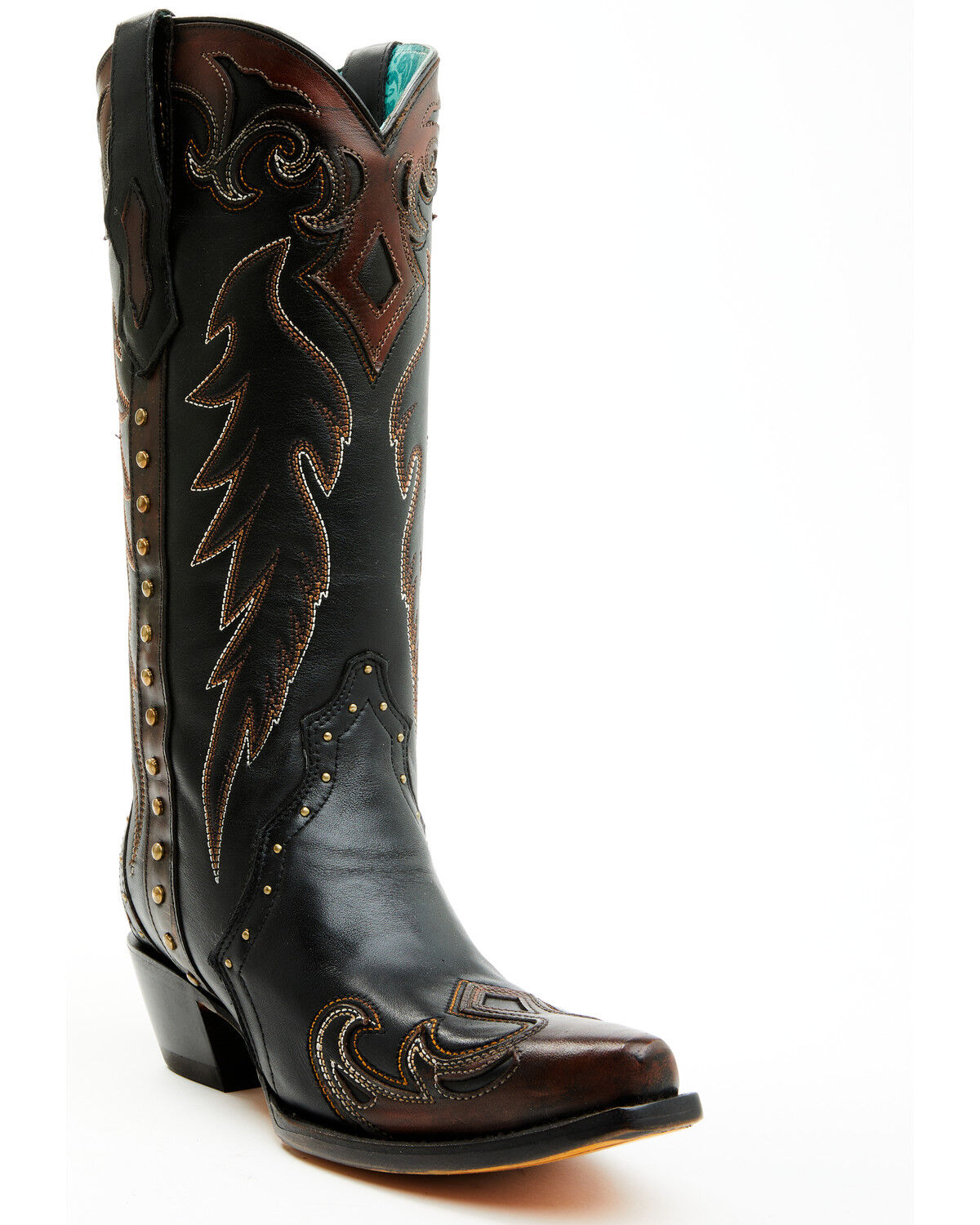 Image #1 - Corral Women's Triad Studded Western Boots - Snip Toe, Black, hi-res