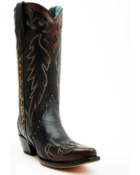 Image #1 - Corral Women's Triad Studded Western Boots - Snip Toe , Black, hi-res