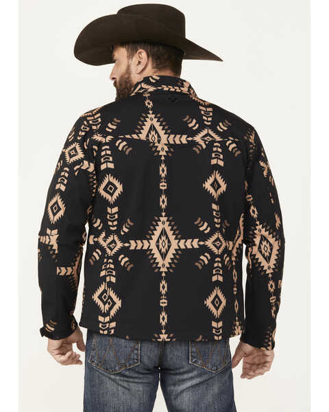 Image #4 - Hooey Men's Southwestern Print Softshell Jacket, Black, hi-res
