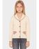 Image #1 - Shyanne Girls' Floral Horseshoe Cardigan, Ivory, hi-res