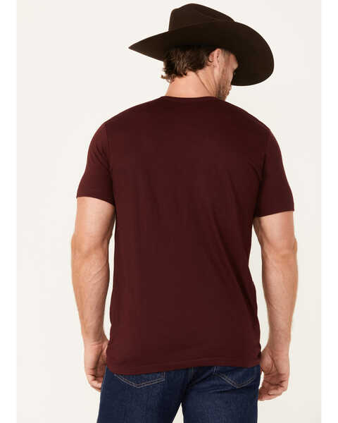 Image #4 - Cinch Men's Boot Barn Exclusive Southwestern Circle Logo Short Sleeve Graphic T-Shirt , Burgundy, hi-res