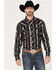 Image #1 - Rock & Roll Denim Men's Tek Southwestern Print Long Sleeve Pearl Snap Western Shirt, Dark Brown, hi-res