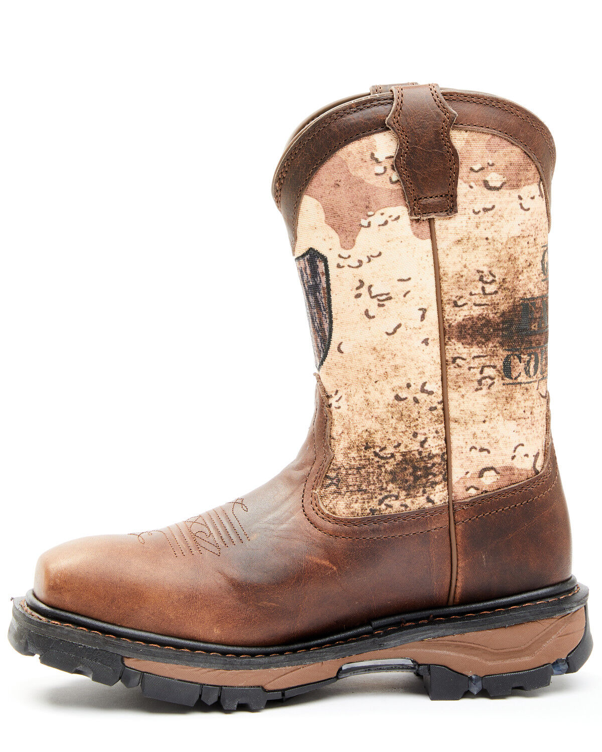 Image #3 - Cody James Men's Camo Flag Decimator Work Boot - Composite Toe, Brown, hi-res