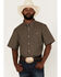 Image #1 - RANK 45® Men's Steer Small Plaid Print Short Sleeve Button-Down Western Shirt , Black, hi-res