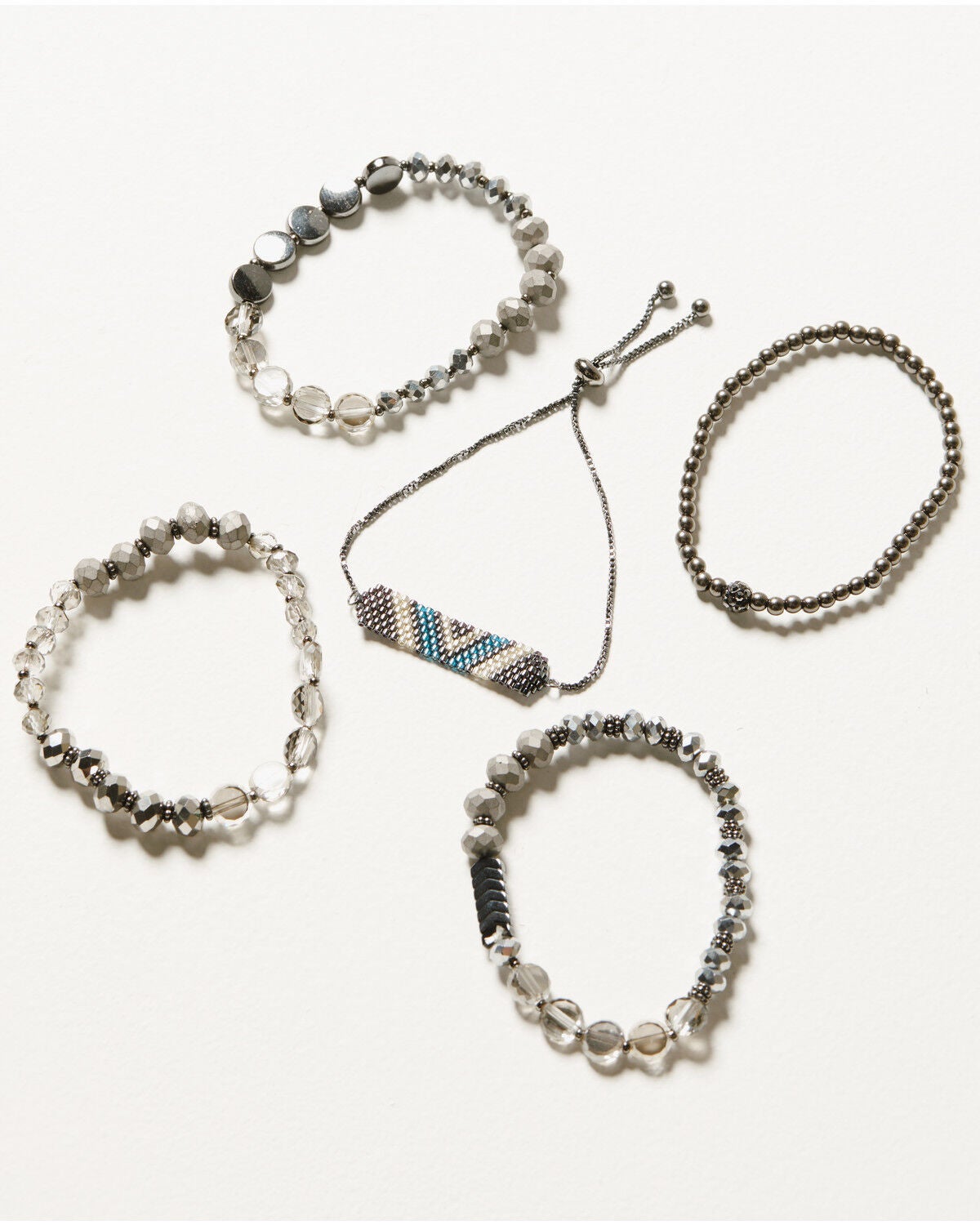 Shyanne Women's Enchanted Forest Stretch Bracelet Set, Pewter, hi-res