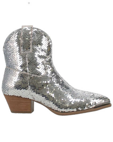 Image #2 - Dingo Women's Bling Thing Sequins Ankle Booties - Snip Toe, , hi-res