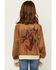 Image #1 - Shyanne Girls' Studded Faux Suede Horse Button-Down Jacket, Coffee, hi-res