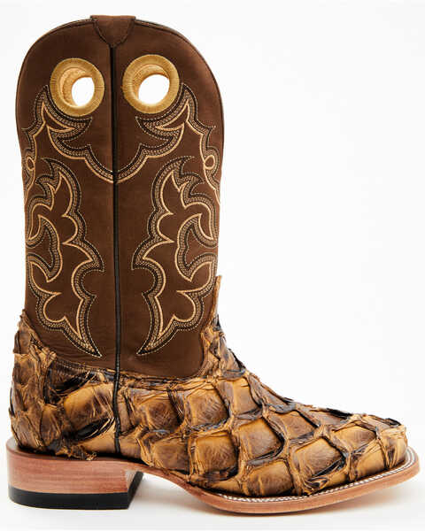 Image #2 - Cody James Men's Exotic Pirarucu Western Boots - Broad Square Toe , Beige/khaki, hi-res