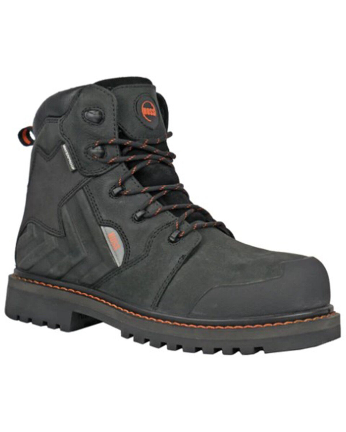 Image #1 - Hoss Men's Bronc 6" Lace-Up Waterproof Work Boots - Composite Toe, Black, hi-res
